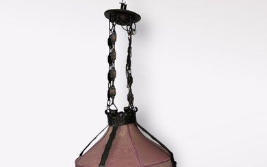 An Art Nouveau ceiling lamp, early 20th century.