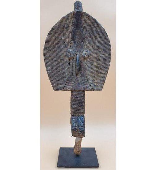 An Central African Wood and Copper Kota Mask