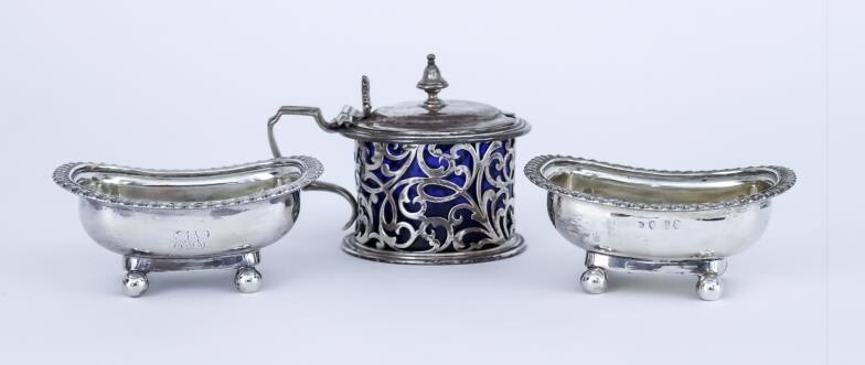 An Early Victorian Silver Cylindrical Mustard Pot and a...