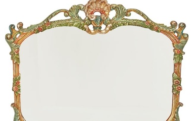 An Italian Rococo-style carved wood mirror