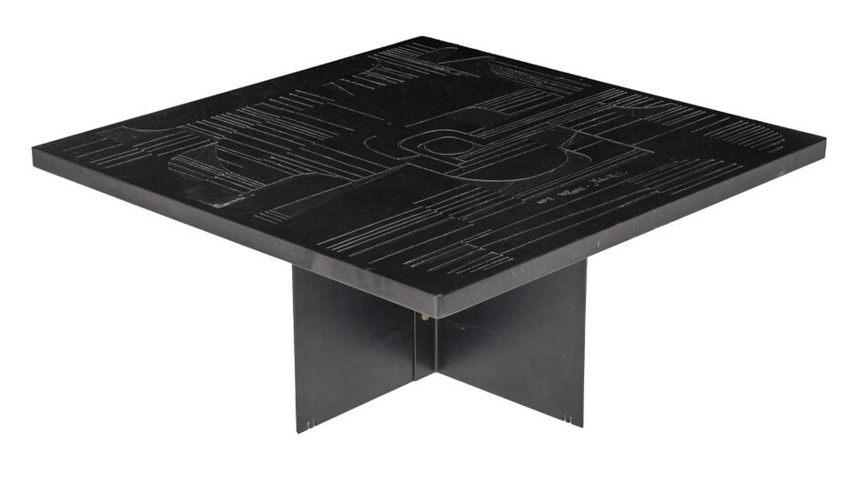 An Italian design 'NP2' coffee table, by Ceccarelli and Patuzzi, H 35 - W 80 - D 80 cm