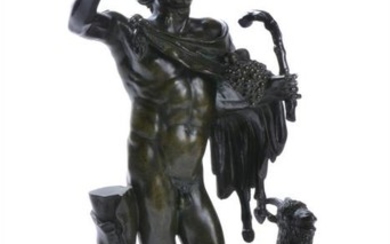 An Italian patinated bronze of the Bacchic Faun or 'Faun in Rosso Antico', after the Antique, probably Rome, first half 19th century