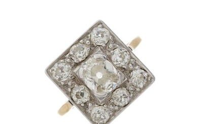 An early 20th century diamond cluster ring
