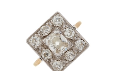 An early 20th century old-cut diamond cluster ring, estimate...
