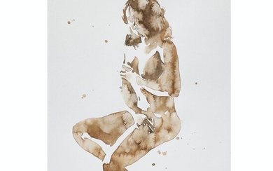 Anastasija Serdnova Watercolor Painting of Female Nude