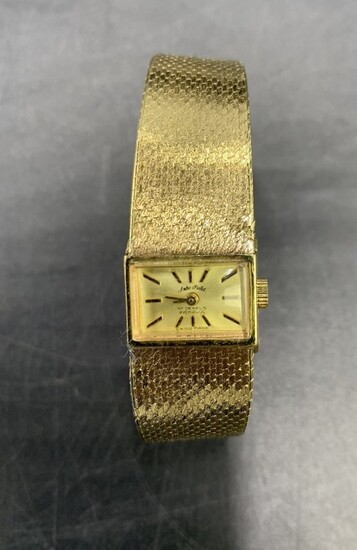 Andre Pailet Ladies Wristwatch 14K Gold Band-17 Jewel