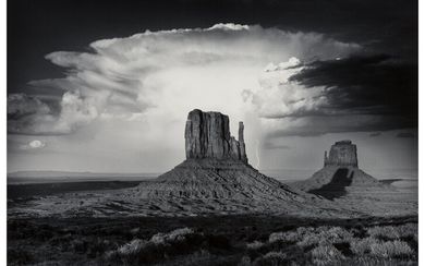 Anthony J. Beckesh (20th Century), Mittens and Thundercloud, Monument Valley, Arizona (1982)