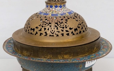 Antique Chinese Bronze & Cloisonne Censer