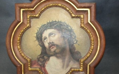 Antique Continental oil on canvas painting of Jesus