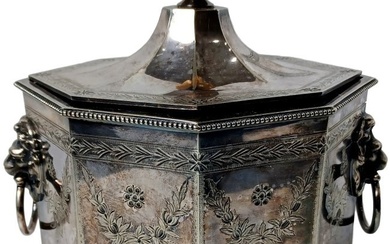 Antique Regency Elkington Silver Plated Tea Caddy Box 29.2ozt