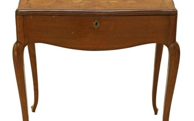 Antique Wooden Marquetry Vanity Desk