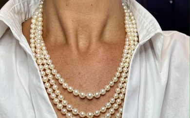 Art Deco Pearl and Diamond Necklace