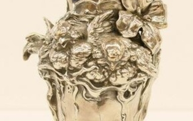 Art Nouveau Sterling Silver Deposit Vase