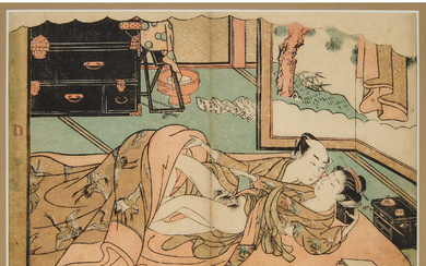 Attributed to Suzuki Harunobu (1725-1770), Shunga, Circa 1770