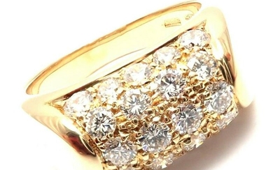 Authentic! Bulgari Bvlgari Tronchetto 18k Yellow Gold Diamond Band Ring
