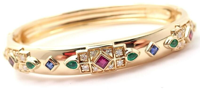 Authentic! Cartier Byzantine 18k Gold Diamond Ruby