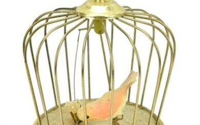 Automaton Music Box of a Bird in an Ormolu Cage