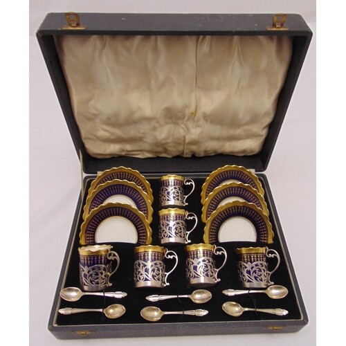 Aynsley coffee set in fitted case for six place settings to ...