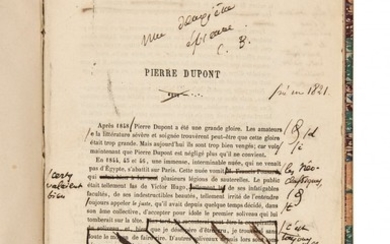BAUDELAIRE, Charles (1821-1867) Épreuve corrigée signée pour Pierre Dupont