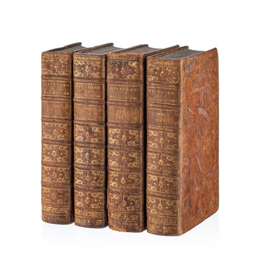 BOURGOGNE PLANCHER. Histoire générale et particulière de Bourgogne.... Dijon. Antoine de Fay, 1739. 4 vol. in-folio reliés