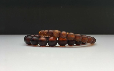 Baltic amber bracelet set x2 cute cognac beads