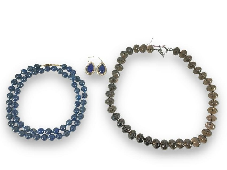 Beaded Necklaces and Lapis Earrings