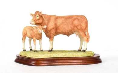 Border Fine Arts 'Blonde D'Aquitaine Cow and Calf', model No....