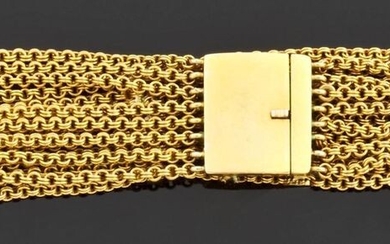 Bracelet huit rangs articulés en or jaune... - Lot 20 - Pescheteau-Badin