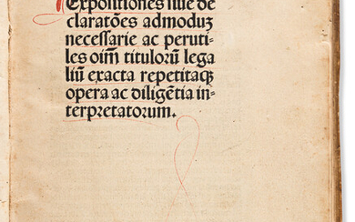 Brant, Sebastian (1458-1521) Expositiones Omnium Titulorum Legalium. Basel: Michael Furter, for Andreas Helmut,...