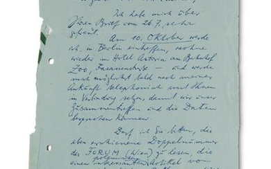 Brod, Max Eigenhändiger Brief mit Unterschrift an