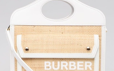 Burberry Beige/White Raffia and Leather