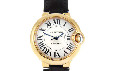 CARTIER - an 18ct rose gold Ballon Bleu wrist watch, 33mm.