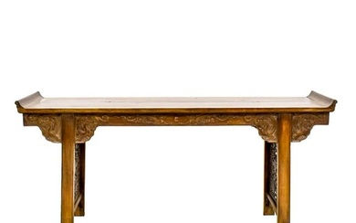 CHINESE HUANGHUALI EVERTED RIM ALTAR TABLE