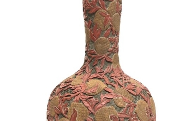 CHINESE RED LACQUER VASE