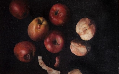 CRISTÓBAL TORAL (Torre Alháquime, Cádiz 1940) "Apples" Oil on canvas Signed Measurements: 45 x 55 cm. Exit: 4000uros. (665.544 Ptas.)
