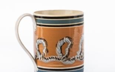 Cable and Slip-decorated Pearlware Quart Mug
