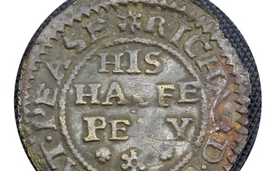 Cambridge, Pease Hill, Richard Cooke, 'His Halfe Peny', 1669, in copper alloy, 10h, m.m. cogwhe...