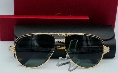 Cartier 8.00ctw Diamond Gold Frame Santos Sunglasses