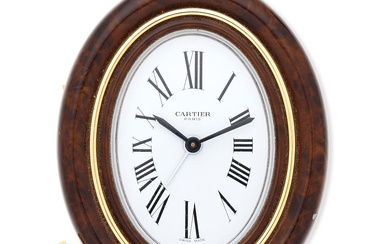 Cartier. A gilt brass desk clock with alarm Ref: 7509,...