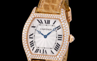 Cartier. Highly Attractive and Iconic, Tortue, Tonneau Shape Wristwatch in Pink Gold,...