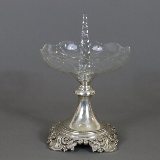 Centre de table avec bol en verre - J.M. van Kempen & Zoon, Pays-Bas, 1878,...