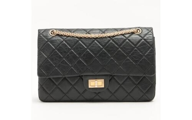 Chanel Black Quilted Crinkled Leather 227 Classic Reissue 2.55 Flap...