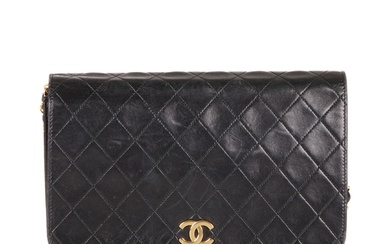 Chanel, a vintage CC Push Lock Full Flap handbag, designed w...