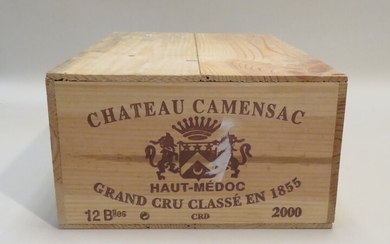 Château Camensac, 5ème Grand Cru Classé, Pessac-Léognan, millésime 2000. CBO de 12 BTLS