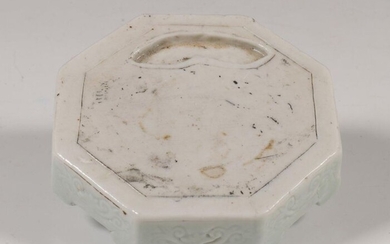 China, blanc-de-Chine octagonal inkwell, ca. 1800, the sides...