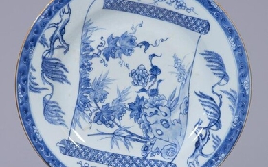Chinese Blue & White Porcelain Blossom Charger 18th