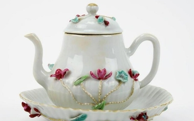 Chinese Famille Rose Teapot and Plate