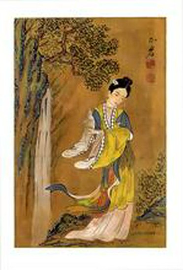 Chinese painting, 20th cent., tempera u. ink on silk