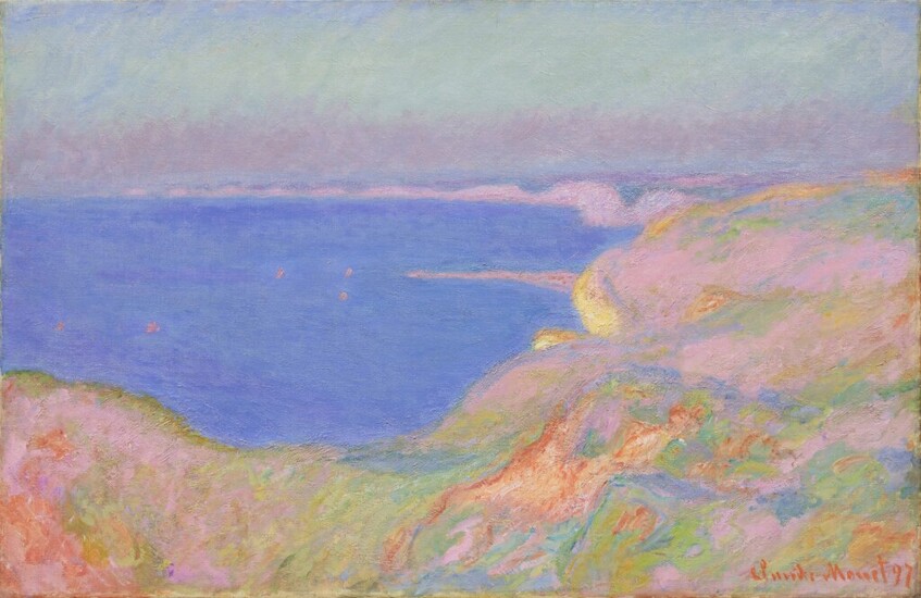Claude Monet Sur la Falaise près de Dieppe, soleil couchant