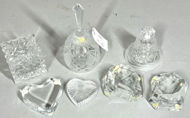 Collection of Seven Signed Crystal Objects - Waterford, Baccarat, Val St. Lambert